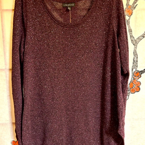 Asymmetrical Sparkly Purplish Sweater - Picture 2 of 4